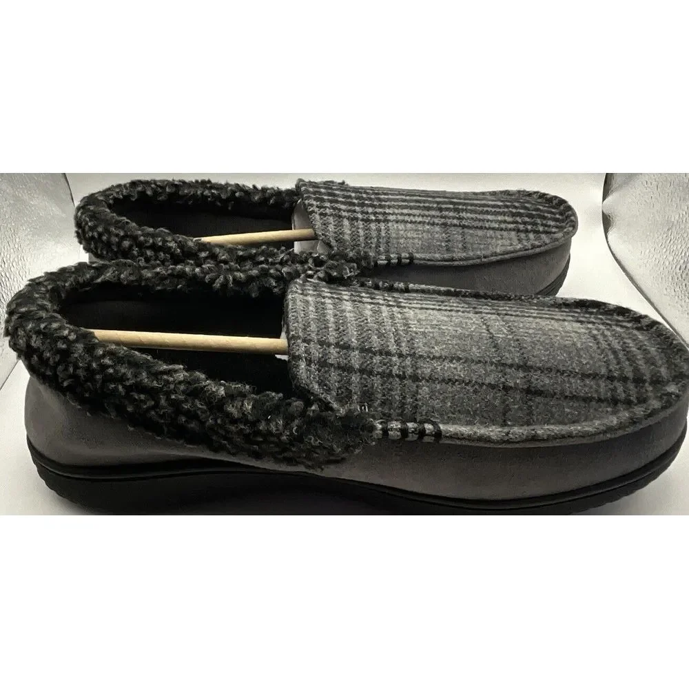 Dearfoams Alexander Microsuede Men's Moccasin Slippers New Sz 9-10 W/Memory Foam